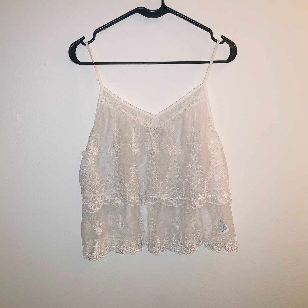 White Lace Tank Top AEO Delicates
